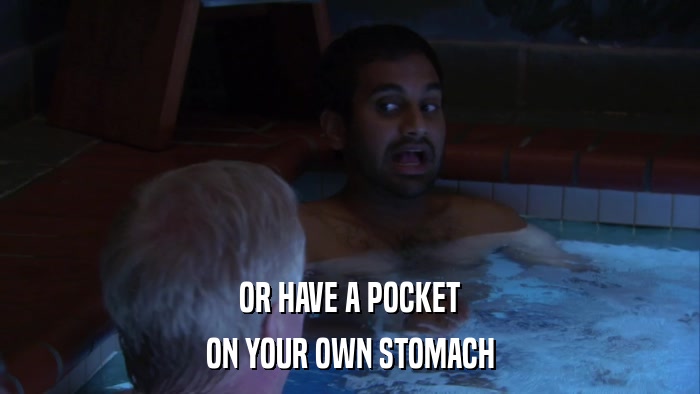OR HAVE A POCKET ON YOUR OWN STOMACH 