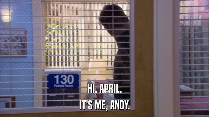 HI, APRIL. IT'S ME, ANDY. 