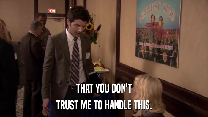 THAT YOU DON'T TRUST ME TO HANDLE THIS. 
