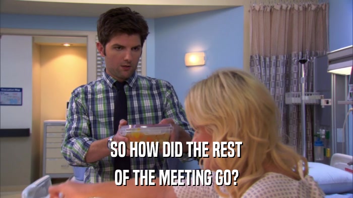 SO HOW DID THE REST OF THE MEETING GO? 