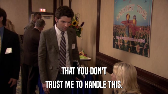 THAT YOU DON'T TRUST ME TO HANDLE THIS. 