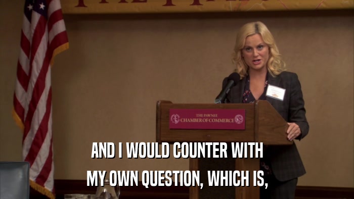 AND I WOULD COUNTER WITH MY OWN QUESTION, WHICH IS, 