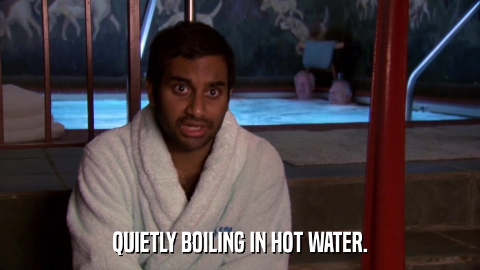 QUIETLY BOILING IN HOT WATER.  