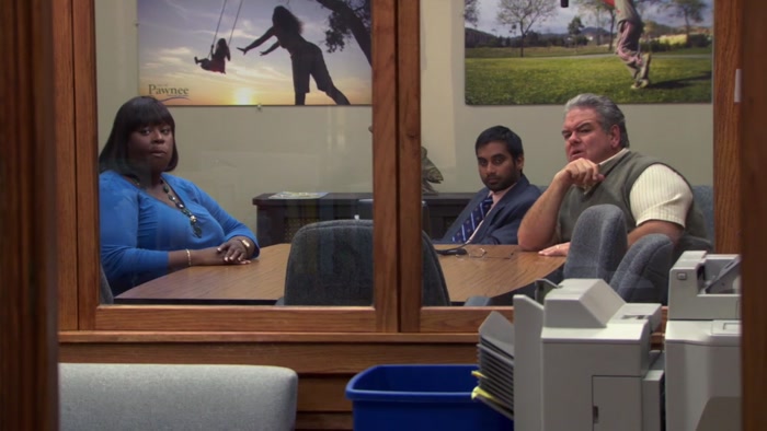 LESLIE, YOU LOOK TIRED AND YOU'RE ALL SWEATY. 