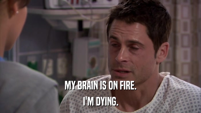 MY BRAIN IS ON FIRE. I'M DYING. 