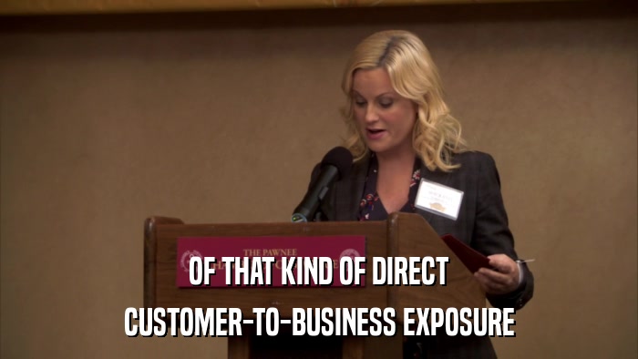 OF THAT KIND OF DIRECT CUSTOMER-TO-BUSINESS EXPOSURE 