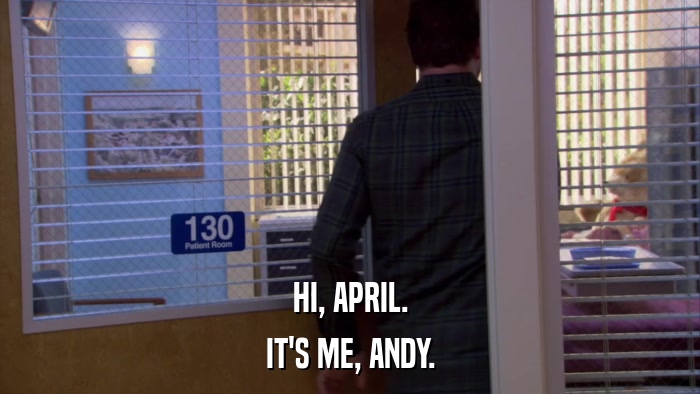 HI, APRIL. IT'S ME, ANDY. 