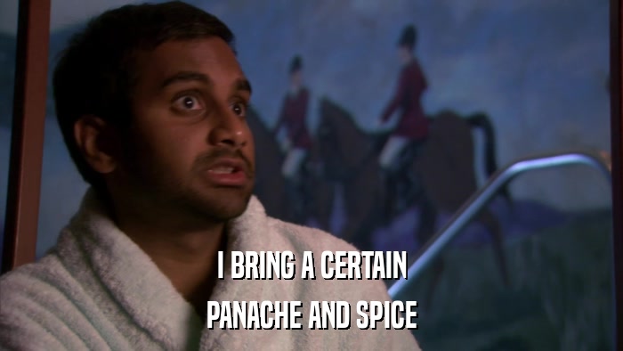 I BRING A CERTAIN PANACHE AND SPICE 
