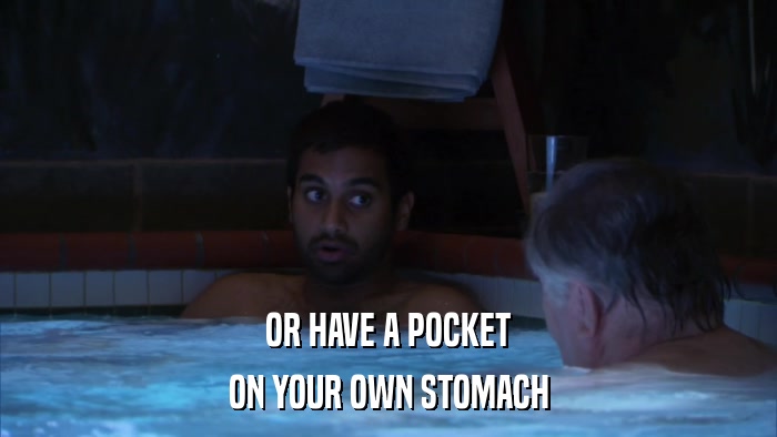 OR HAVE A POCKET ON YOUR OWN STOMACH 