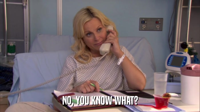 NO, YOU KNOW WHAT?  