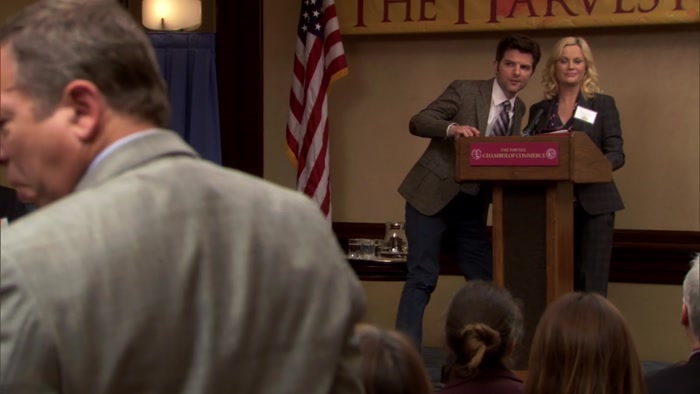 LESLIE HAS ANOTHER VERY IMPORTANT MEETING RIGHT NOW. 