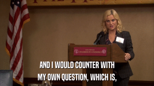 AND I WOULD COUNTER WITH MY OWN QUESTION, WHICH IS, 