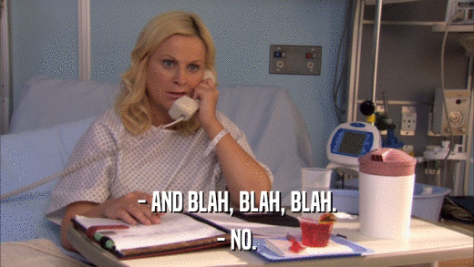 - AND BLAH, BLAH, BLAH. - NO. 
