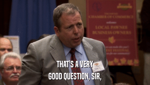 THAT'S A VERY GOOD QUESTION, SIR, 