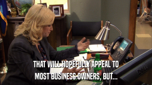 THAT WILL HOPEFULLY APPEAL TO MOST BUSINESS OWNERS, BUT... 