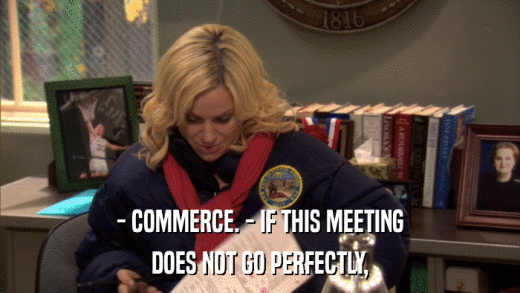 - COMMERCE. - IF THIS MEETING DOES NOT GO PERFECTLY, 