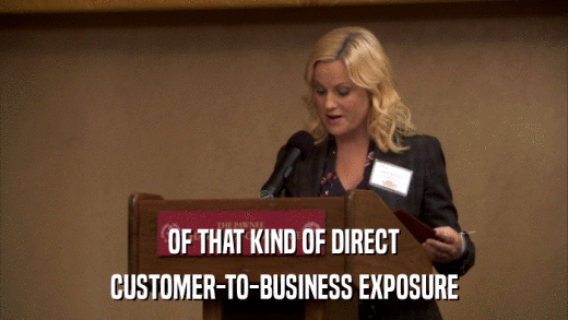 OF THAT KIND OF DIRECT CUSTOMER-TO-BUSINESS EXPOSURE 