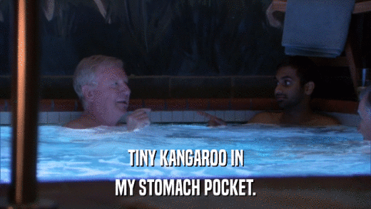 TINY KANGAROO IN MY STOMACH POCKET. 