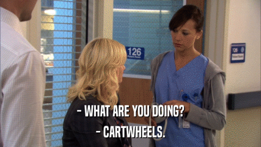 - WHAT ARE YOU DOING? - CARTWHEELS. 