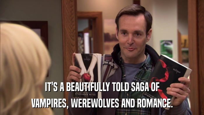 IT'S A BEAUTIFULLY TOLD SAGA OF VAMPIRES, WEREWOLVES AND ROMANCE. 