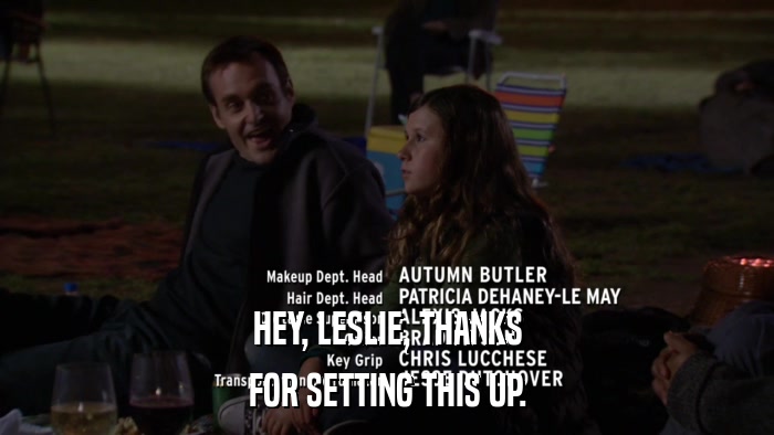 HEY, LESLIE, THANKS FOR SETTING THIS UP. 