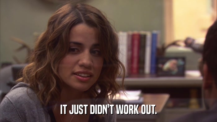 IT JUST DIDN'T WORK OUT.  