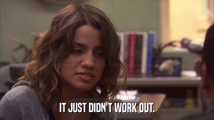 IT JUST DIDN'T WORK OUT.  