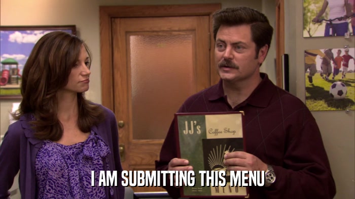 I AM SUBMITTING THIS MENU  