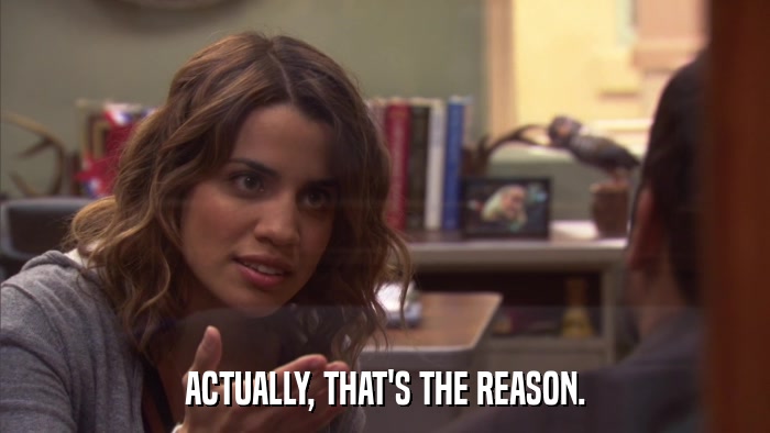 ACTUALLY, THAT'S THE REASON.  