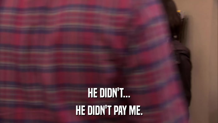 HE DIDN'T... HE DIDN'T PAY ME. 