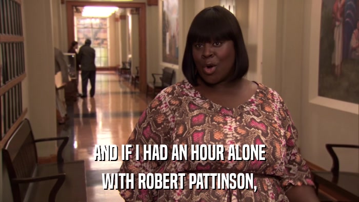 AND IF I HAD AN HOUR ALONE WITH ROBERT PATTINSON, 