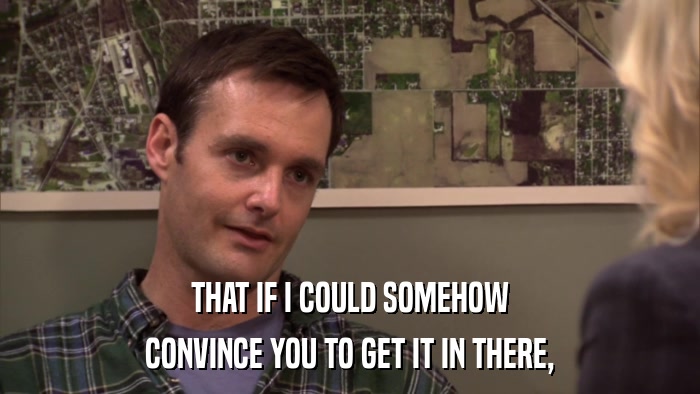 THAT IF I COULD SOMEHOW CONVINCE YOU TO GET IT IN THERE, 
