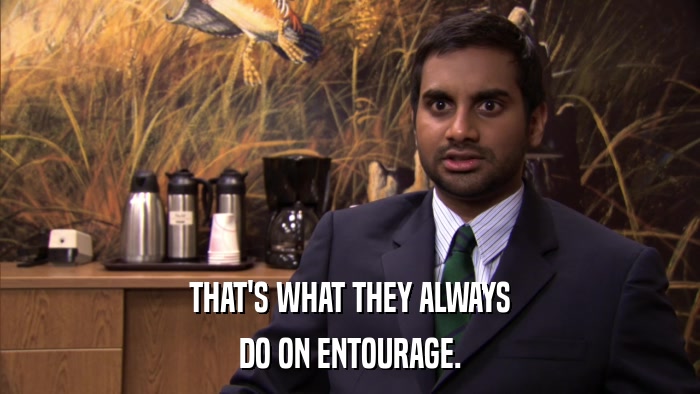 THAT'S WHAT THEY ALWAYS DO ON ENTOURAGE. 