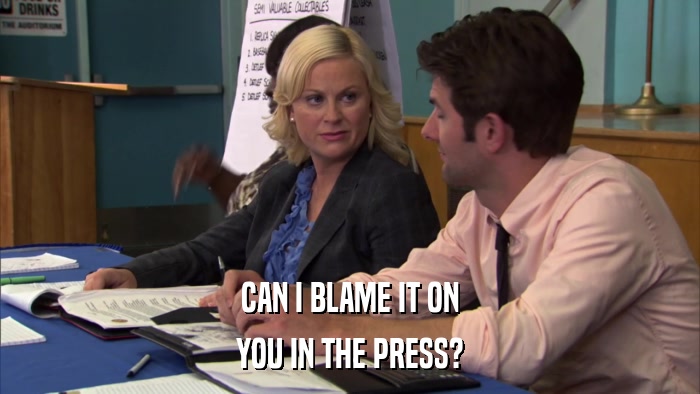 CAN I BLAME IT ON YOU IN THE PRESS? 