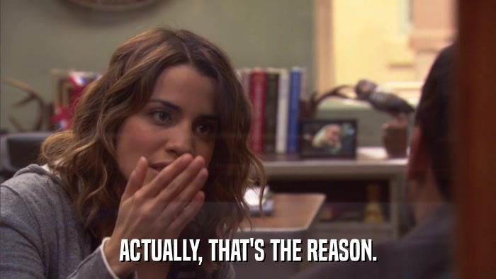 ACTUALLY, THAT'S THE REASON.  