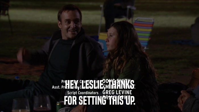 HEY, LESLIE, THANKS FOR SETTING THIS UP. 