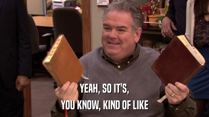 YEAH, SO IT'S, YOU KNOW, KIND OF LIKE 