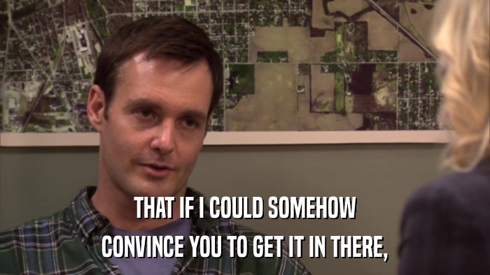 THAT IF I COULD SOMEHOW CONVINCE YOU TO GET IT IN THERE, 