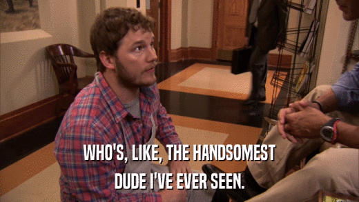 WHO'S, LIKE, THE HANDSOMEST DUDE I'VE EVER SEEN. 