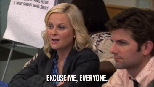 EXCUSE ME, EVERYONE.  