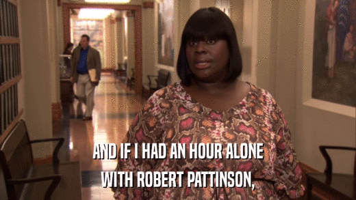 AND IF I HAD AN HOUR ALONE WITH ROBERT PATTINSON, 