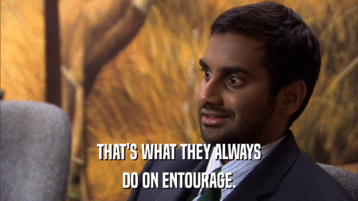 THAT'S WHAT THEY ALWAYS DO ON ENTOURAGE. 