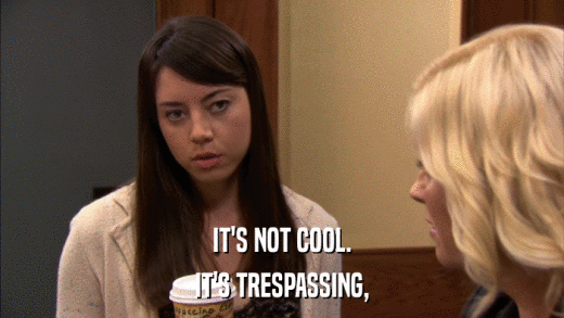 IT'S NOT COOL. IT'S TRESPASSING, 