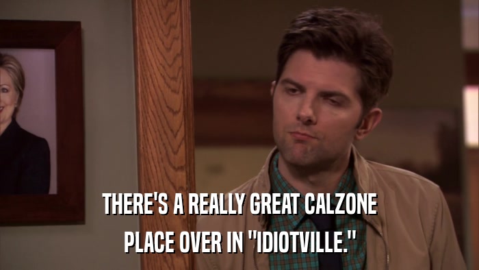 THERE'S A REALLY GREAT CALZONE PLACE OVER IN 