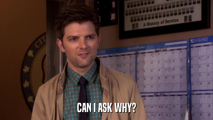 CAN I ASK WHY?  