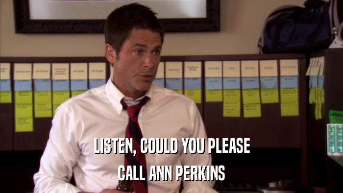 LISTEN, COULD YOU PLEASE CALL ANN PERKINS 
