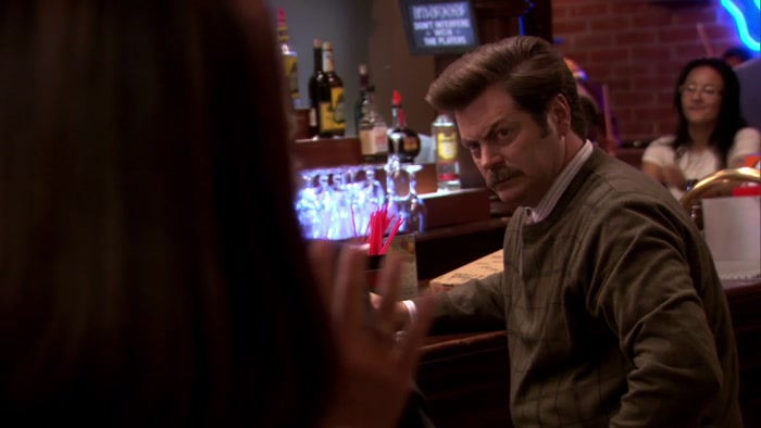 - OH. HI-YA, RON. - HEY, RON. 