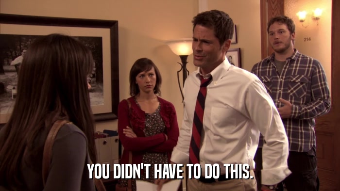 YOU DIDN'T HAVE TO DO THIS.  