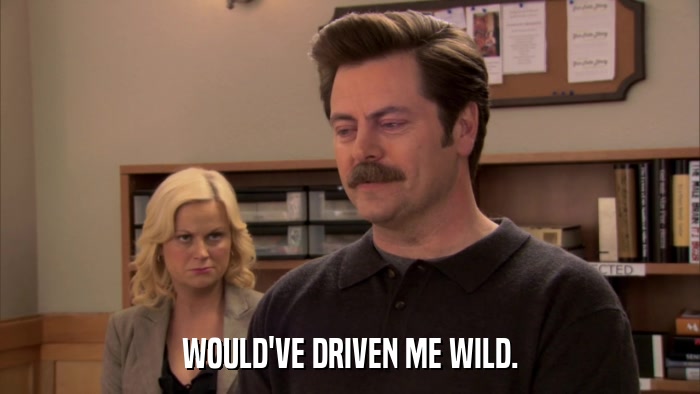 WOULD'VE DRIVEN ME WILD.  