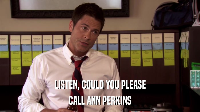 LISTEN, COULD YOU PLEASE CALL ANN PERKINS 